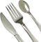 Tomsey 18 Pcs Reusable Plastic Metallic Cutlery Set Silver Strong Knives Spoon Fork
