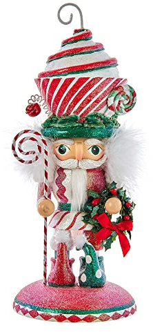 Kurt S. Adler Hollywood Cupcake Swirl Chapeau Casse-Noisette, 30,5 cm, Rouge, Blanc et Vert, Fantasme, Noël