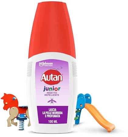 Autan Junior Vapo Spray Antizanzare, Repellente Zanzare, Dermatologicamente Testato, Protezione fino a 4 ore per bambini dai 2 anni, 1 Confezione da 100ml