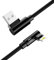 Cable de carga USB de 2 m de nailon para videojuegos, ángulo de 90 grados, compatible con iPhone 13 12 Pro Max mini 11 XS XR X 10 8 7 6S 6 Plus 5 SE – negro