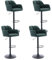 Wahson Barhocker 4er Set, Barstuhl aus Samt, Thekenhocker mit Fußstütze, Barhocker für Hausbar/Küche