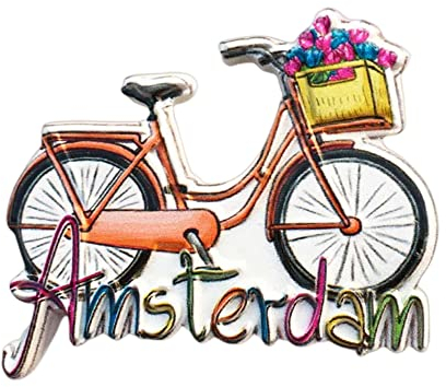 Amsterdam Niederlande Fahrrad Kühlschrank Magnet Reise Souvenir 3D Kühlschrank Dekoration Magnetaufkleber Handbemalt Handwerk