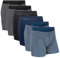 DANISH ENDURANCE Lot de 6 Boxers en Coton Bio Ultra Doux et Respirants, Confortables, Caleçons Homme Multicolore (2 x Rayures Noir, 1 x Noir, 1 x Marine, 2 x Rayures Marine) 3XL