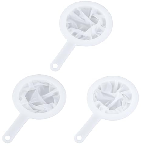 Tamiz de Filtro de Alimentos, 3 Piezas Colador Malla Nylon, Colador de Tela, Filtro de Malla Colador, Para Transferir LíQuido, Aceite, Café, Vino, Jugo, Blanco, 100, 200, 400 Mallas