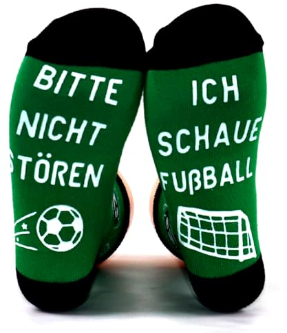 Fußball Geschenke für Männer Neuheit Lustige Socken mit Spruch Bitte Nicht Stören Ich Schaue Fußball Teenager Jungen Sohn Fußballliebhaber Vatertag Geschenke für Herren Fussball Geschenke Grün