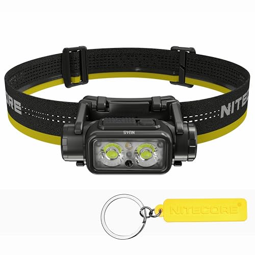 Nitecore NU45 - Linterna frontal ligera de 1700 lúmenes, batería de 4000 mAh, recargable USB-C