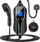 ENERHUB EV Charger Type 2 Electric Vehicle Charger UK 3 pin, Adjustable Current 6/8/10/13A, Digital Screen, IP67 Max Waterproof level, 6M Portable EV Home Charger Cable(IEC 62196-2 type 2 Female)
