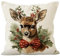 Kissenbezug 60X60 Hirsch Outdoor Kissen Mit Unsichtbarer Reißverschluss,Leinen Sofakissen Dekokissen Waschbare Langlebig Kopfkissenbezug,Zierkissen & -Hüllen