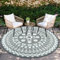Capslpad Alfombra redonda de 6 pies para exteriores, alfombra reversible de paja de plástico para patio, ligera, caravana, camping, alfombra circular para exteriores, balcón, terraza, remolque,