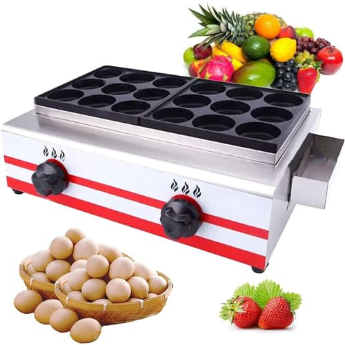 XSDAJSD Eierburgermaschine, kommerzielle Burgermaschine mit Gasheizung, individuelle Knopfsteuerung, schnelles Erhitzen, für Spiegeleier, Fischbällchen (18)