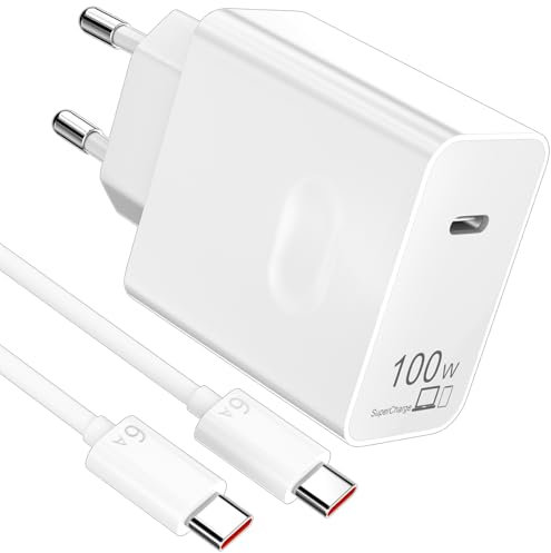 100W Supercharge Schnellladegerät für Honor 400 200 Pro Magic7 Pro 7,PD 100W USB C Ladegerät GaN USBC Power Delivery mit 6A Typ C zu C Ladekabel 1M für Honor MagicPad2 7Lite 6Pro 6Lite X6b Pad X8a X9a