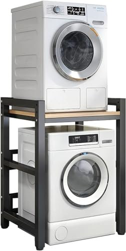 Stacking Kit for Front Load Washer & Dryer - Adjustable Portable Rack- Over Washer Storage Unit for Efficient Laundry Organization
