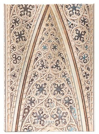 Paperblanks 12-Monatskalender 2025, Gewölbe des Mailänder Doms, Midi, Vertikal, mit Klappumschlag