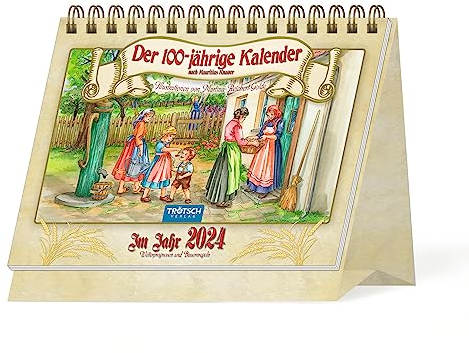 Trötsch Aufstellkalender Der 100-jährige Kalender 2024: Aufstellkalender Tischkalender