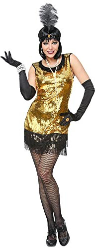 W WIDMANN MILANO Party Fashion - Kostüm 20er Jahre Charleston Flapper, Kleid, Stirnband mit Feder, Showgirl
