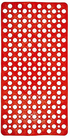 RECA PLAST Tappeto Tappetino con Fondo Ventose Antiscivolo per Bagno da Vasca 74x36 Rosso Corallo
