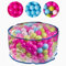 KADAX Sitzpouf mit Bällen, Tisch, Sitzpuff für Kinder, Mädchen, Jungen, Kinderzimmer, Ø 63 x 34 cm, kindersicherer Puff, Pouf, Sitzsack, runder Sitzhocker, Sitzkissen, Bodenkissen (Pastellfarben)