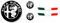 4R Quattroerre.it, Kit di Stemmi Adesivi 3D, Ideali per Interni di Alfa Romeo Stelvio e Giulia, Certificati OEM, 2 Adesivi Tricolore e 3 Adesivi Logo, Prodotto Ufficiale