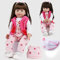 ZIYIUI 24 Zoll 60cm Lebensechte Reborn Puppe Baby Mädchen Weiches Silikon Vinyl Neugeborenes Baby Original Langes Haar Puppen Handgemachte Puppe Spielzeug Geschenk