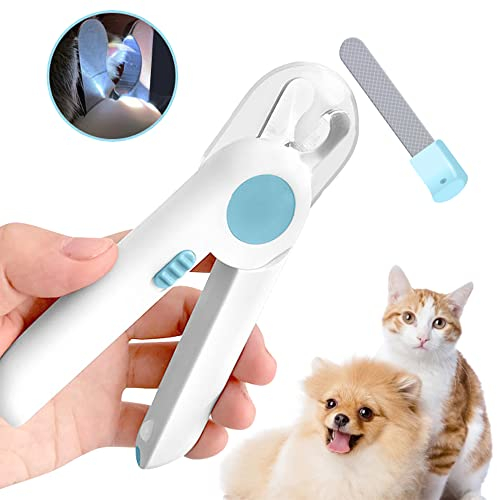 YATOSEEN Katzen Krallenschere, Katzen Nagelknipser, Professionelles Trimmer-Werkzeug für die Fellpflege mit LED-Licht