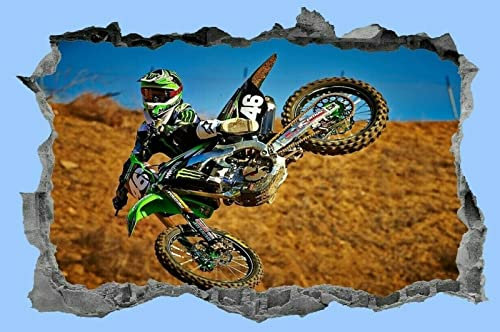 Motorrad, Aufkleber, Motorrad, Aufkleber, Dirt Bike, Rennen, Wandkunst, Sport, 3D, Dekor