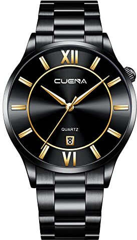 Tonsee Accessoire Armbanduhr Breit Herren Wasserdicht Uhr Lederarmband Angleicher Herren Quarz Sport Fall Uhr am Handgelenk für Herren Herren Armbanduhr Vintage (A-C, One Size)