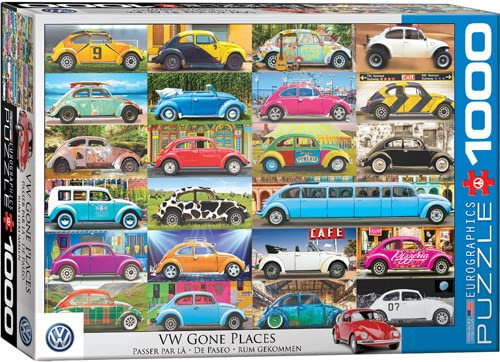 empireposter Volkswagen Käfer - weitgereist - 1000 Teile Puzzle Format 68x48 cm + Deluxe 3er Set Puzzle Zubehör