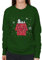 All+Every Peanuts Christmas Snoopy Xmas Love Heart Women's Sweatshirt Bottle Green
