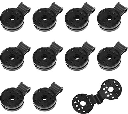 Hekasvm Clips De Fixation des Filets D'ombrage,10 Pièces Clip De Fixation pour Brise Vue,Clips De Fixation Traités Anti-UV,Clip Spécial avec Œillet pour Brise Vue,Filet,Clôture,D'ombrage (Noir)