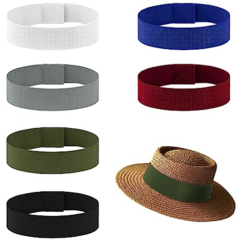 6 Stück Hutbänder Cowboy, Verstellbarer Dehnbarer Hut Weiches Cowboyhutband Ersatz für Fedora Cowboyhut Strohhut(6 Stil)