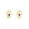 forme di Lucchetta - Lobe Ohrringe aus 14k Gelbgold mit Hand der Fatima/Hamsa mit blauem Saphir, Gold Ohrringe Damen 585 Echtgold - Hochwertiges Schmuck hergestellt in Italien