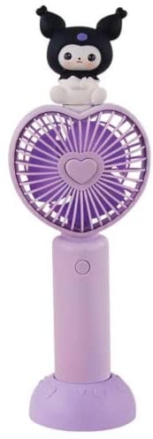 ENFILY Kuromi Portable Fan Operable Handheld USB Rechargeable Fan with 3 Speeds, Bedroom Desk Fan with Water Tank, Cooling Fan for Travel, Outdoor, Indoor (Purple)