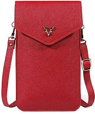 FIBOUND Touchscreen Crossbody, Touchscreen Geldbörse, Kleine Handy Umhängetasche Handytasche zum Umhängen Damen Verstellbar Abnehmbar Schultergurt PU, für Handys Bis Zu 6.8 Zoll
