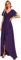 Ever-Pretty Robe de Bal Femme Longue Asymétrique Manches Courtes Col V Fendue Fluide Chic Rose Clair 54