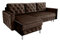 Ares Meble Ecksofa mit Schlaffunktion 227x144 cm - Ottomane Sofa L Form - L Couch 3 Sitzer - Schlafcouch mit Bettkasten - Samt Sofa Glamour - Chesterfield Sofas Ausziehbar - Weiße Beine - Braun