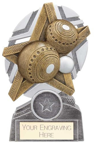 Trophy Superstore The Stars Lawn Bowls Trophy - Free Engraving - 130mm D-60x16