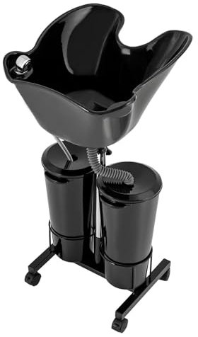 Lavabo mobile pour coiffeur avec 2 seaux d'eau, lavabo professionnel réglable en hauteur, bac à shampoing, portable bac à shampoing
