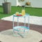 [en.casa] Table Basse avec Plateaux Ronds Amovibles Table d'Appoint pour Extérieur Intérieur Jardin Terrasse Balcon Table de Bistrot Design Intemporel Acier 58 x 40 cm Bleu Ciel