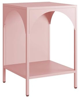 sweeek Comodino, tavolino Industriale, Soho, Rosa, 35x35x52 cm