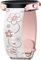Mastten Deux Tons Floraux Gravés Bracelet Compatible avec Samsung Galaxy Watch 7 6 5 4 40mm 44mm, Galaxy Watch FE / 6 4 Classic / 5 Pro/Active 2, 20mm Bracelet Montre en Silicone Souple pour Femmes