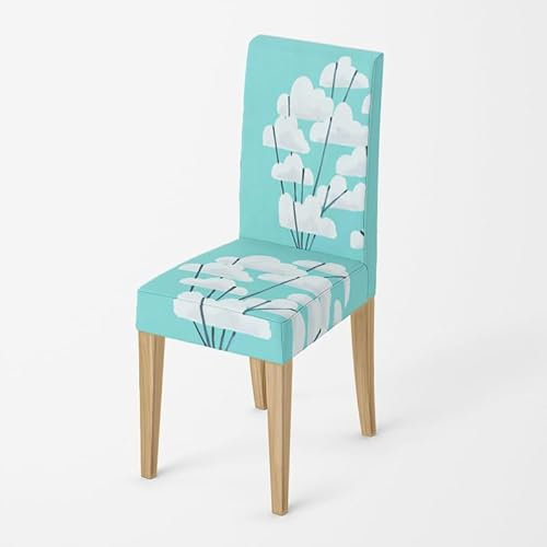 Stuhlhussen Blau Weiß Stuhlüberzug Weich Spandex Stuhlhussen Schwingstühle Stuhlbezug Waschbar Stuhl überzug Abnehmbare Stuhlbezüge mit Gummiband Hussen für Stühle Stuhlhussen 2er Set