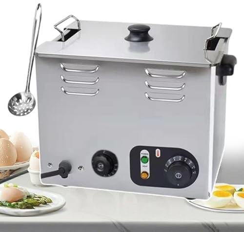 LYFDPN Electric Egg Boiler Machine with Time & Thermostat 30-110℃, Hot Spring Egg Cooker w/Mesh Basket and Colander