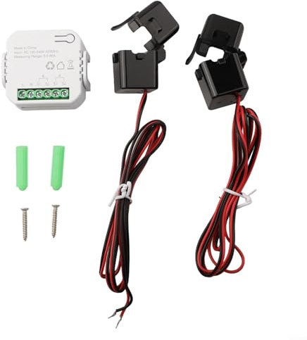 Jotekonoby Medidor inteligente Monitor de energía WiFi Monitor de uso de electricidad 80A compatible con Tuya Smart-Life Medición en tiempo real Voltaje Frecuencia de corriente 2.4GHz (medidor de