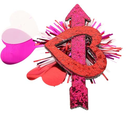 Mikinona Herzförmige Haarspange Damen Rot Glitzer Haarclip mit Filz Tierhaar Valentinstag Fotoaccessoire für Hochzeit Geburtstag Party