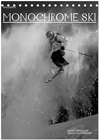 Monochrome Ski (Tischkalender 2026 DIN A5 hoch), CALVENDO Monatskalender