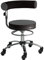 SANUS®-Gesundheitsstuhl | Rollhocker mit 360° Lehne, höhenverstellbarer Lehne, Sitzhöhe (46-54 cm), Stoffbezug grau/schwarz, Rollstopp-Rollen. Ergonomischer Bürostuhl, Erzieherstuhl