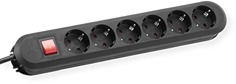 Bachmann 381.152K Rallonge multiprise 6 x Schuko Avec interrupteur Sécurité enfant Alimentation 5 m Noir (Import Allemagne)