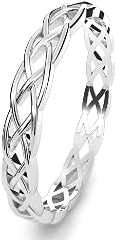 Metal Factory Sz 8 Sterling Silver 925 Celtic Knot Eternity Band Ring