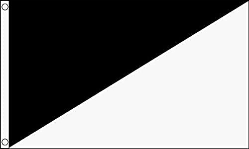 AZ FLAG Bandiera COMMISSARIO di Pista Bianca E Nera 90x60cm - Bandiera COMMISSARIO di Percorso 60 x 90 cm