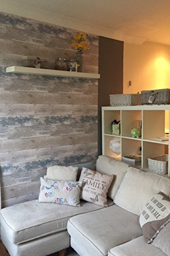 Driftwood Wallpaper Nautical Blue 670508